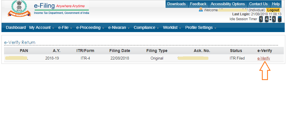 How To E Verify Itr Online Using Aadhaar Otp Learn By Quicko