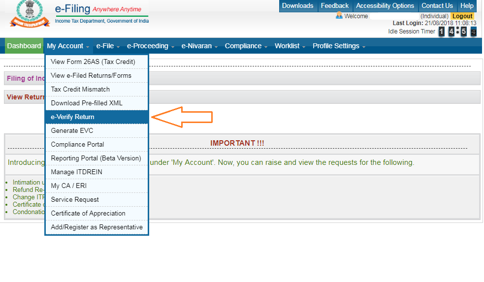 E Verify Itr Online Using Aadhaar Otp Learn By Quicko