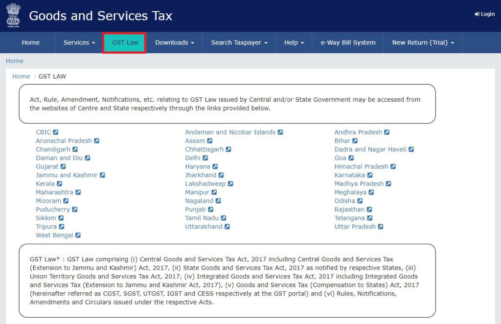 GST Portal - GST Law