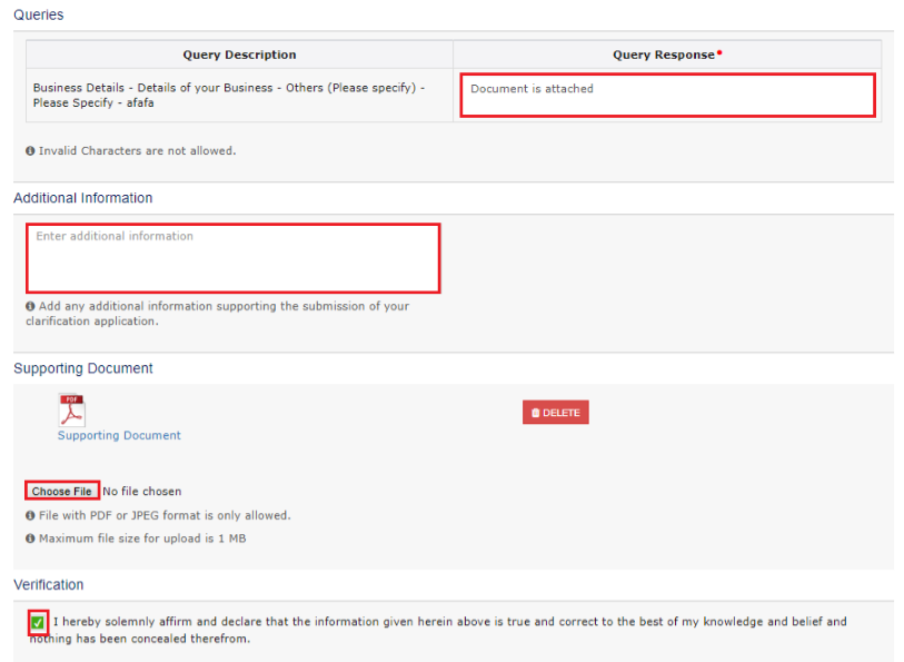 GST Portal - Application for Filing Clarification Page (1)