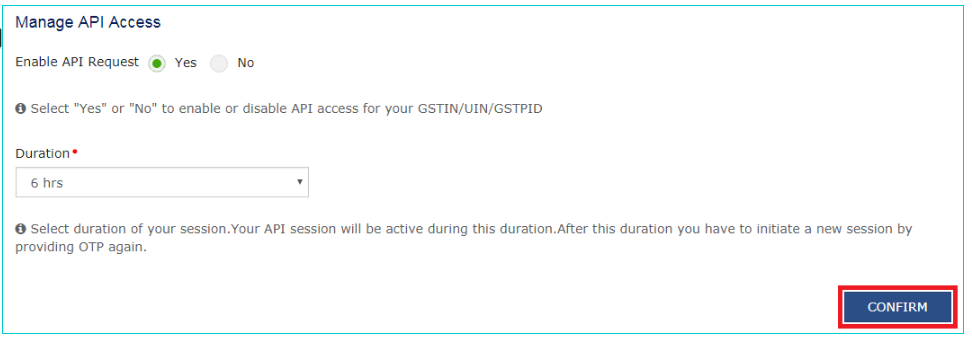 GST Portal - Confirm API Access
