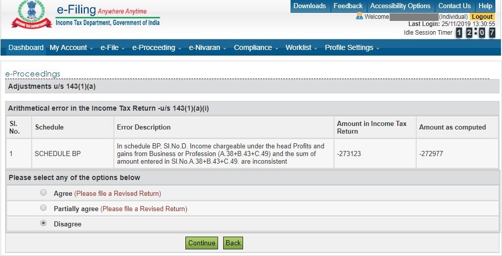 Response to notice us 143(1)(a)(i) - Disagree with Mismatch in Notice