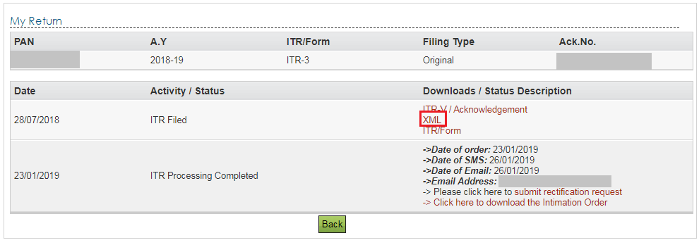 Download ITR XML File 