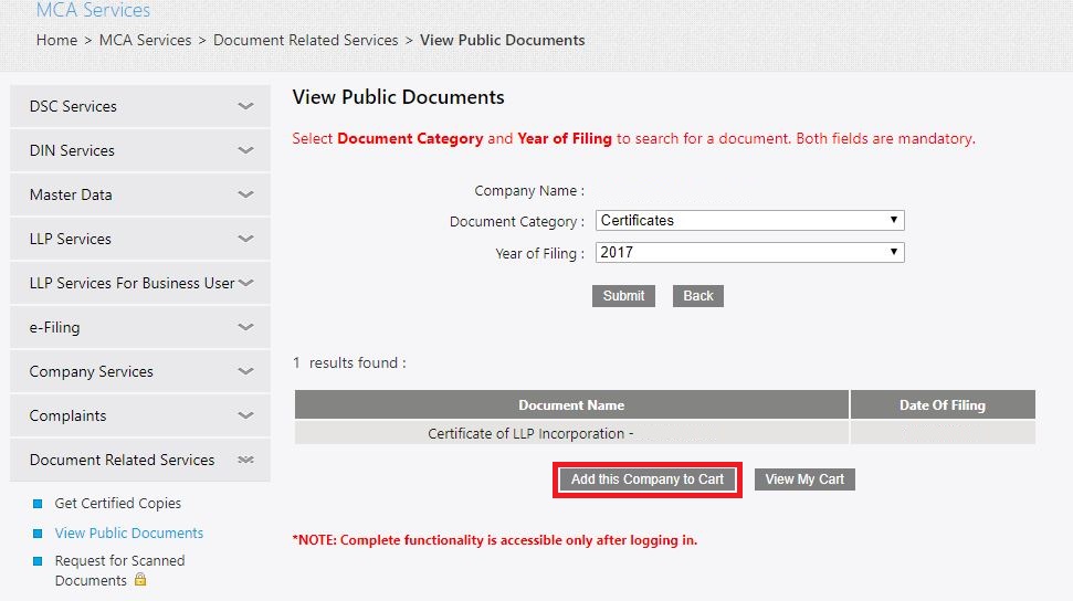 MCA Portal View Public Documents Learn By Quicko