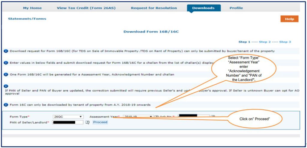 Download Form 16B From TRACES Portal - Learn By Quicko