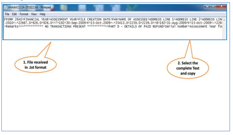 Form 26AS Text File