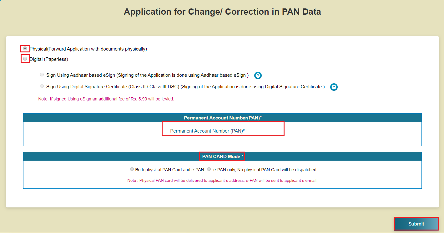 UTIITSL Change Correction In PAN Learn By Quicko