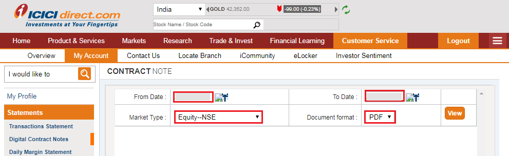 Contract Notes- ICICI Direct