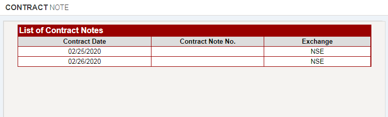 List of Contract Notes- ICICI Direct
