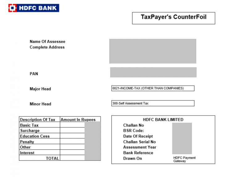 ePayment of tax through HDFC Learn by Quicko