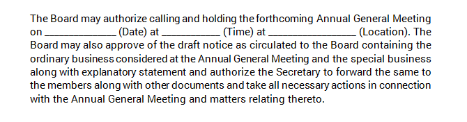 Board Meetings Notice For Convening AGM Learn By Quicko