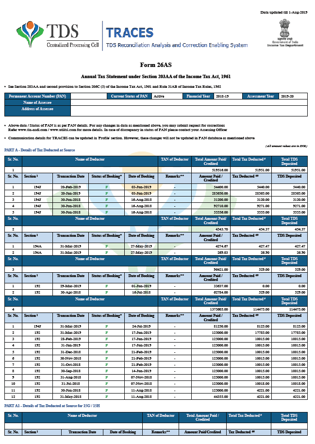 form 26as view download tax credit annual information statement learn by quickolearn quicko income expense on balance sheet